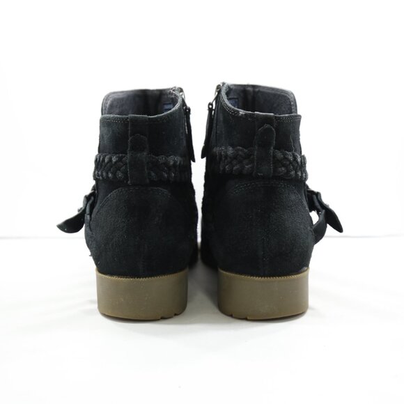 TEVA Delavina Black Suede Leather Braid Buckle Ankle Boots - 10 - Picture 4 of 7